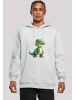 F4NT4STIC Hoodie Süßer grüner Dino in grau meliert