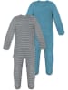 Normani Outdoor Sports 2x MERINO Babystrampler Levin in Grau/Blau