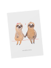 Mr. & Mrs. Panda Postkarte Faultier Pärchen ohne Spruch in Weiß