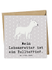 Mr. & Mrs. Panda Grußkarte Bullterrier Lebensretter mit Spruch in Grau Pastell