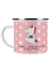 Mr. & Mrs. Panda Emaille Tasse Einhorn Fotograf mit Spruch in Rot Pastell