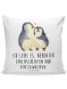 Mr. & Mrs. Panda 40x40 Kissen Pinguine Einschlafen mit Spruch in Weiß