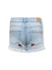 KIDS ONLY Kogrobyn Jeans-Shorts Erdbeer-Stickerei in light blue denim