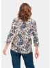 GOLDNER Trageangenehme Druckbluse aus Viskose in beige / blau / geblümt
