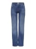 ONLY Jeans Straight Fit Mittlere Taille Praktische Taschen in Blau-3