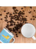 Mr. & Mrs. Panda Camping Emaille Tasse Verlobung Glück mit Spruch in Sky Blue