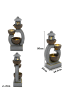 ABRIHOME LED Gartenbrunnen in Steingrau 25x44,5x95 cm für Garten Terrasse