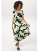 Aniston CASUAL Sommerkleid in schwarz-wollweiß-smaragdgrün
