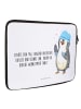 Mr. & Mrs. Panda Notebook Tasche Pinguin Duschen mit Spruch in Weiß