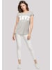 F4NT4STIC Extended Shoulder T-Shirt Love University Valentinstag Herz in grau meliert