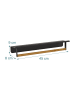 relaxdays Wand-Handtuchhalter in Schwarz/ Natur - (B)45 x (H)9 x (T)8 cm