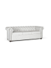 Giner y Colomer Dreisitziges Chester-Sofa gepolstert mit weißem Naturleder in White