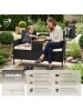 tectake Rattan-Gartensitzbank, 2-Sitzer, 133 x 63 x 84 cm, 6-cm-Polster