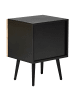 Beliani Nachttisch DALCROSS in Heller Holzfarbton/Schwarz - (W) 40 x (H) 50 x (L) 35 cm