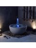 COSTWAY Gartenbrunnen mit LED Beleuchtung & Pumpe 50,5 x 50,5 x 25 cm in Grau