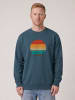 wat? Apparel Sweatshirt Retro Sunset Ocean in Petrol