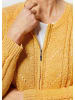 GOLDNER Kurzgröße:  Bändchengarn-Strickjacke mit Details in honig