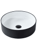 Beliani Waschbecken TEBAR in Schwarz/Weiß - (W) 40 x (H) 12 x (L) 40 cm