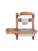 roba Matschküche zum Hängen - Outdoor Spielküche mit Wasserspender - Teak