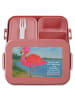 Mr. & Mrs. Panda Snackbox Flamingo Classic Design mit Spruch in Rot Pastell