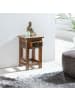 KADIMA DESIGN Shabby-Chic Beistelltisch Mangoholz: Schublade, Braun, 30 kg Traglast