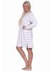 NORMANN Frottee Nachthemd langarm Bündchen Blockstreifen - 77671 in rosa