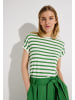 More & More bequemes, softes Kurzarmshirt, gestreift in green/offwhite