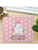 Mr. & Mrs. Panda Mauspad Einhorn Mitteilung mit Spruch in Rot Pastell