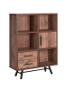 Beliani Bücherregal ATLANTA in Braun/Schwarz - (W) 97 x (H) 131 x (L) 36 cm