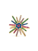 Luxenter Ring Daob mit 18 Karat  verstellbar Gelbgold-Daob multicolored