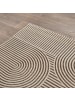KADIMA DESIGN ERESMA Kurzflorteppich Beige 160x230 Geometrisch Polyester Wohnzimmer in Beige