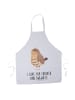 Mr. & Mrs. Panda Schürze Eule Zufrieden mit Spruch in Weiß