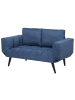 Beliani 2-Sitzer Sofa BREKKE in Blau/Schwarz - (W) 158 x (H) 90 x (L) 75 cm