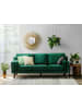 Beliani 3-Sitzer Sofa LOKKA in Grün/Dunkler Holzfarbton - (W) 204 x (H) 85 x (L) 83 cm