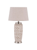 Beliani Tischleuchten TRAISEN in Beige/Weiß/Silber - (W) 28 x (H) 48 x (L) 28 cm