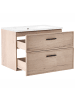 Beliani 2-tlg Badezimmerschrank mit Waschbecken YELCHO in Braun/Weiß/Schwarz