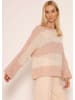 SASSYCLASSY Oversize Strick-Pullover in Rosa, Offwhite