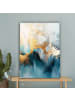 MuchoWow Leinwand bilder Abstrakte Kunst gold blau (BxH)