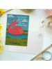 Mr. & Mrs. Panda Postkarte Flamingo Stolz Design mit Spruch in Weiß