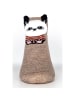 COFI 1453 Socken für Damen mit Pandamuster aus Baumwollmischung in Beige in Beige