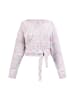 myMo Damen Wickeljacke Aus Strick in Rosa Mehrfarbig