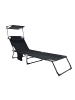 VCM  Sonnenliege Liegestuhl Gartenliege Dach Bindox L in Schwarz
