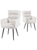 DUBI Möbel 2er-Set: Esszimmerstuhl Mika-Yann in Creme - (B)59 x (H)94 x  (T)66 cm