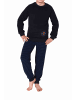 NORMANN langarm Frottee Schlafanzug Pyjama Bündchen - 77729 in blau