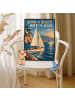 Mr. & Mrs. Panda Poster Yacht nostalgisch Design mit Spruch in Weiß
