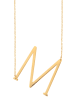Adeliás Damen Halskette mit Anhänger – Buchstabe aus Edelstahl in gold