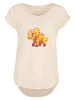 F4NT4STIC Long Cut T-Shirt Süßer Triceratops Dinosaurier in Whitesand