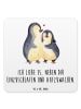 Mr. & Mrs. Panda Glasuntersetzer Pinguine Einschlafen mit Spruch in Weiß