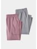 GOLDNER Bequeme Viskose-Schlupfhose, Doppelpack in altrosé / grau