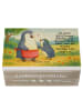 Mr. & Mrs. Panda kiste holz Pinguin mit Kind Design mit Spruch in Weiß